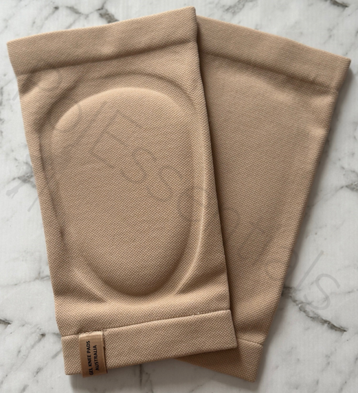 Light Beige Gel Knee Pads for dancers, made by PolEssentials